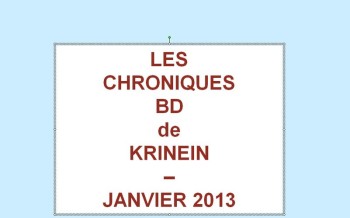 Les sorties BD de Janvier chroniquées par KRINEIN