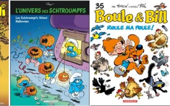Marsupilami T28, Univers des Schtroumpfs T5, Boule et Bill T35