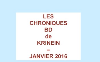 Les sorties BD de janvier 2016 chroniquées par KRINEIN