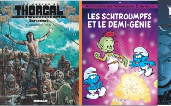 LE LOMBARD : Les Schtroumpfs T34, Drones T2, La Jeunesse de Thorgal T4