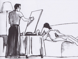 portrait de l'artiste au travail