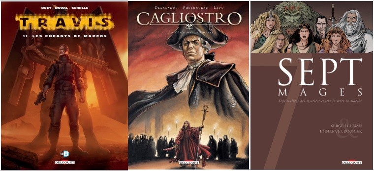 Delcourt : Cagliostro T2, Travis T11, 7 Mages