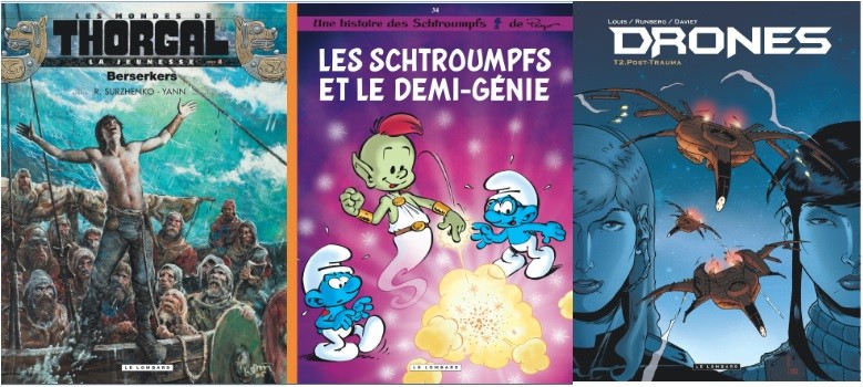 LE LOMBARD : Les Schtroumpfs T34, Drones T2, La Jeunesse de Thorgal T4