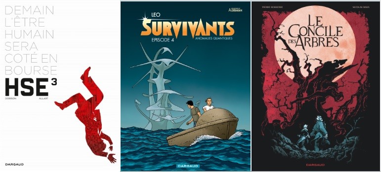 Dargaud : Survivants T4, HSE T3, Le Concile des arbres