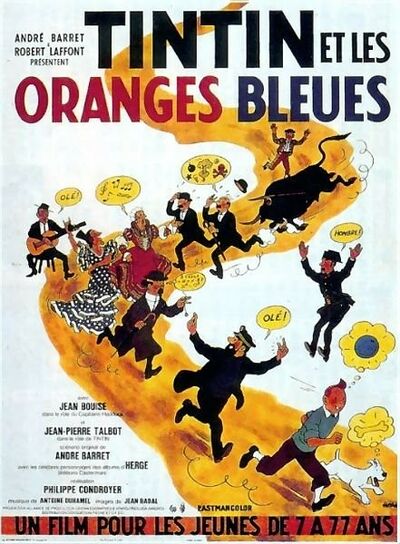René Goscinny dans Tintin et les oranges bleues